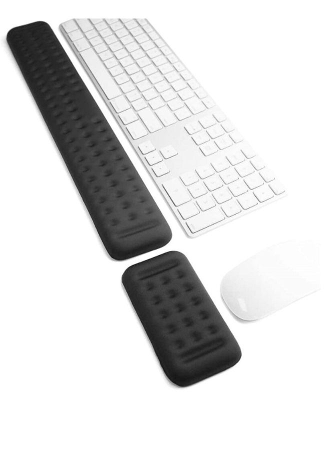 Memory Foam Keyboard and Mouse Wrist Rest Pad, Ergonomic Keyboard Wrist Rest, Wrist Support Pad, Keyboard Support, Pain Relief Easy Typing for Desktop Computer, Home, Office and Laptop - Image 1
