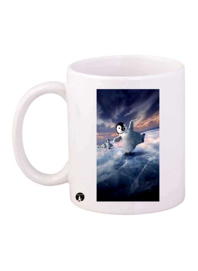 RYN Happy Feet Printed Coffee Mug White/Blue/Black