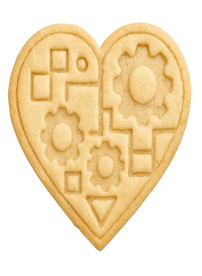 Mighty Gadget Steampunk Heart with Gears Cookie Cutter & Stamp - 4x3.7" Intricate Design for Creative Baking (Random Color) - Image 1