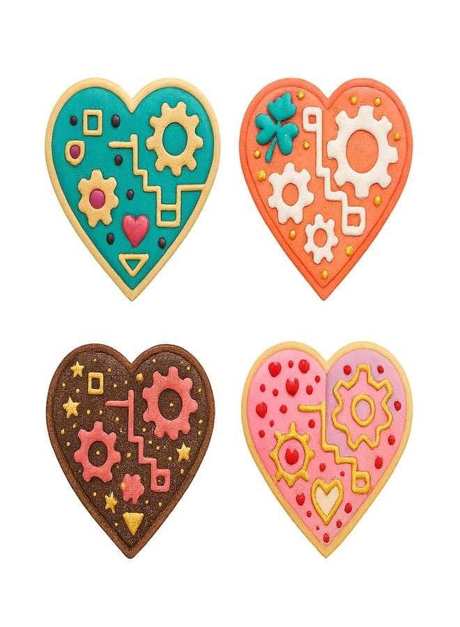 Mighty Gadget Steampunk Heart with Gears Cookie Cutter & Stamp - 4x3.7" Intricate Design for Creative Baking (Random Color) - Image 3