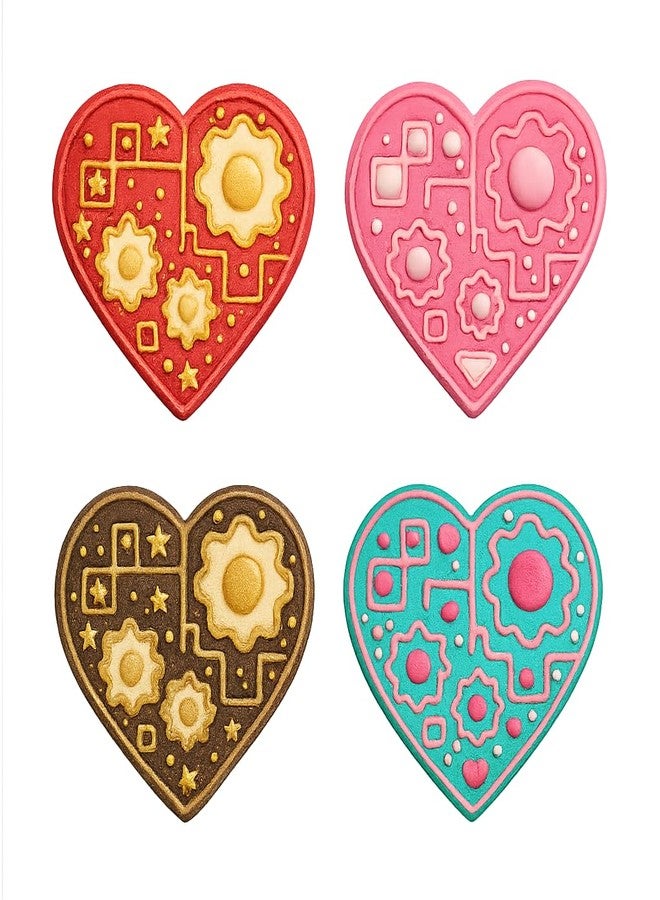 Mighty Gadget Steampunk Heart with Gears Cookie Cutter & Stamp - 4x3.7" Intricate Design for Creative Baking (Random Color) - Image 5