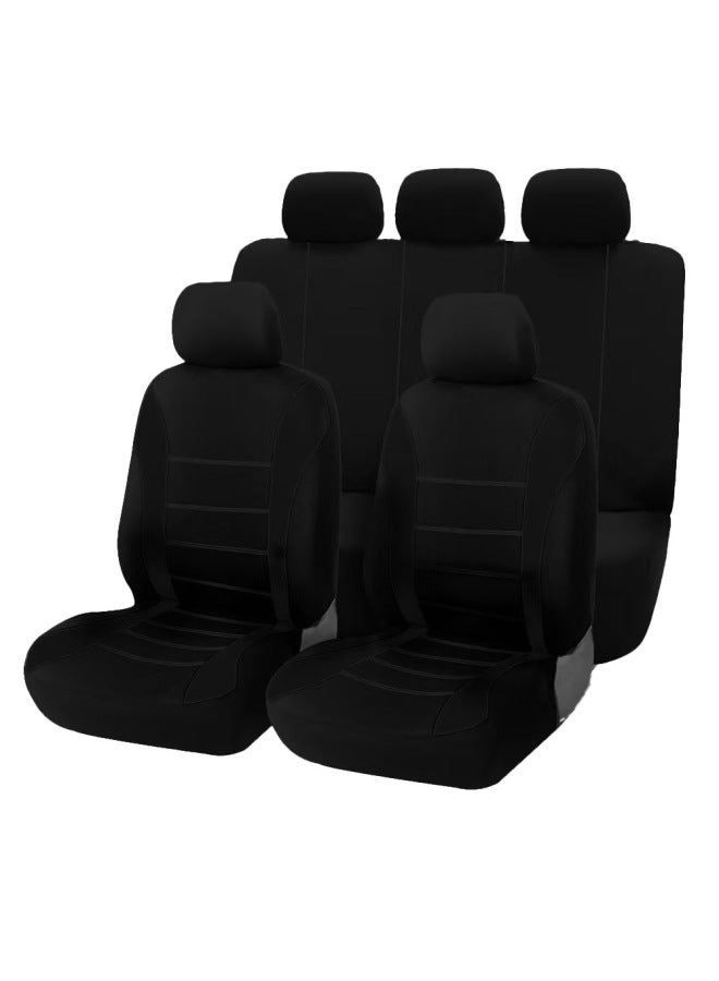 Mexico Black Waistline Style Universal Five-seater Car Fabric Seat Cover With Sching