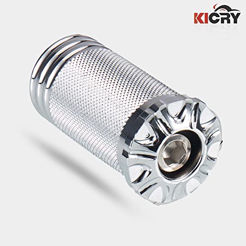 KICRY Motorcycle Shifter Peg Shift Lever Black/Chrome CNC Billet Foot Pegs Compatible with Harley Davidson Sportster Touring Softail Street Glide Road Dyna (Chrome-A,1pc) - Image 4
