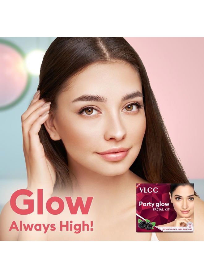 Dimensions Party Glow Facial Kit - Single Use | Salon Like Facial at Home in Just 6-Steps | Includes Cleanser, Scrub, Cream, Face Pack & Moisturizing Gels | 2.12 Oz/60g - Image 3