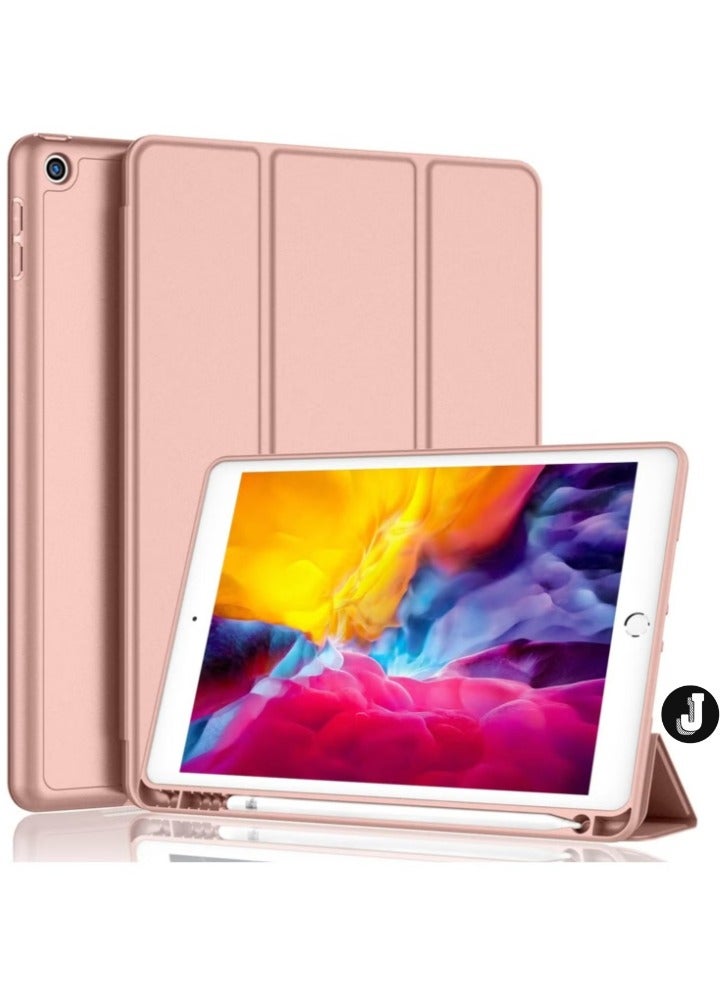 JAJEEK "iPad 9.7 Case (2018/2017, 6th/5th Gen) Smart Cover with Pencil Holder – Soft Silicone Back, Full Body Protection, Auto Wake/Sleep, Rose Gold" - Image 1