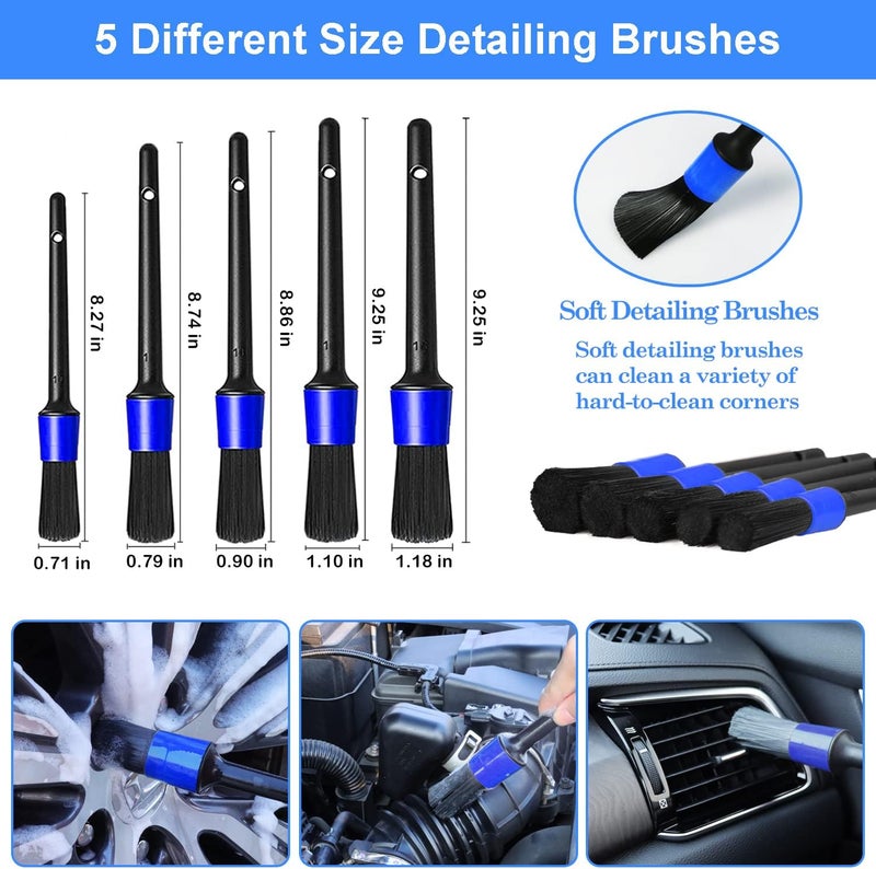 TTRCB 26Pcs Car Detailing Brush Set, Car Detailing Kit, Car Detailing Brushes, Car Cleaning Kit, Car Windshield Cleaning Tool, Professional Car Care kit - Car Wash Brush kit for Interior Exterior Wheels - Image 4