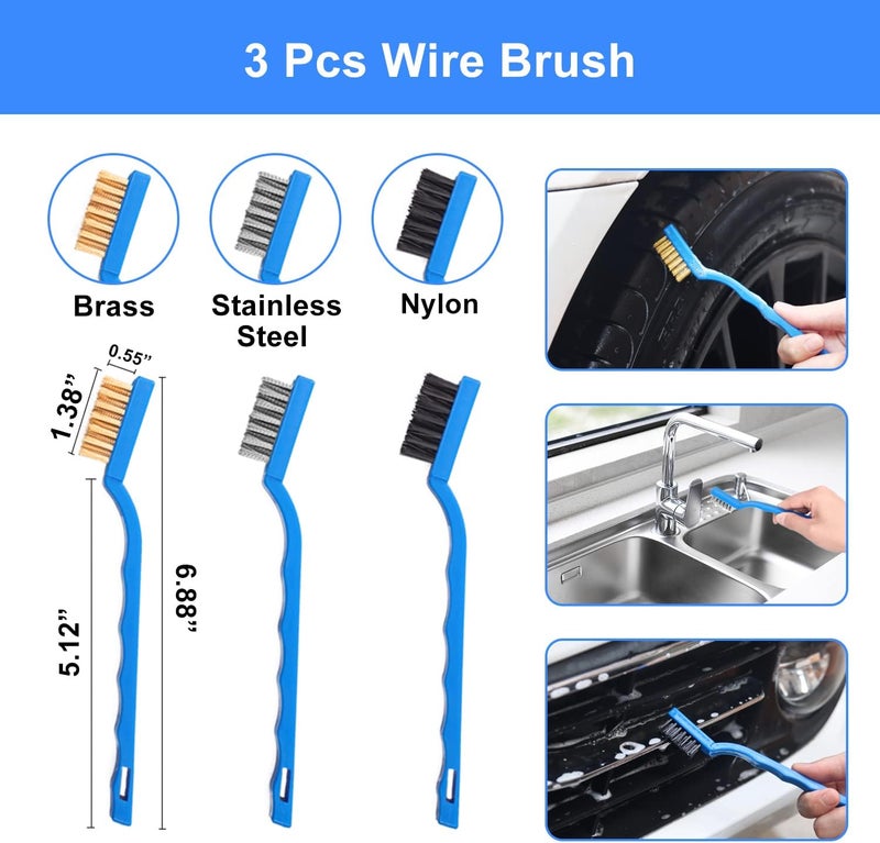 TTRCB 26Pcs Car Detailing Brush Set, Car Detailing Kit, Car Detailing Brushes, Car Cleaning Kit, Car Windshield Cleaning Tool, Professional Car Care kit - Car Wash Brush kit for Interior Exterior Wheels - Image 5