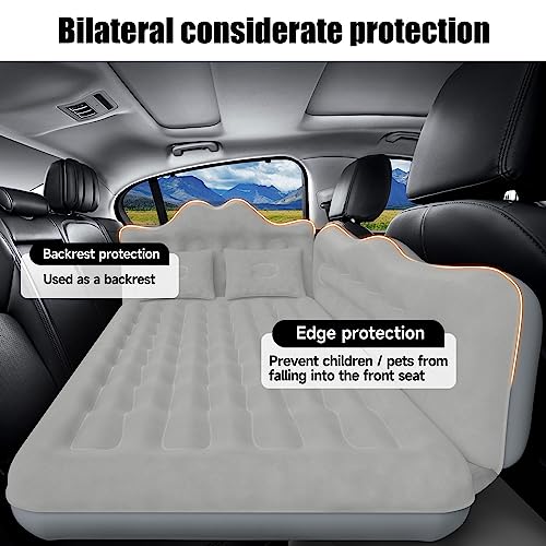 DikaSun Car Air Mattress, Inflatable SUV Truck Air Mattress Back Seat Camping Bed Thickened Car Sleeping Pad for Travel, Car Bed SUV Mattress with Air Pump 2 Pillows - Image 4