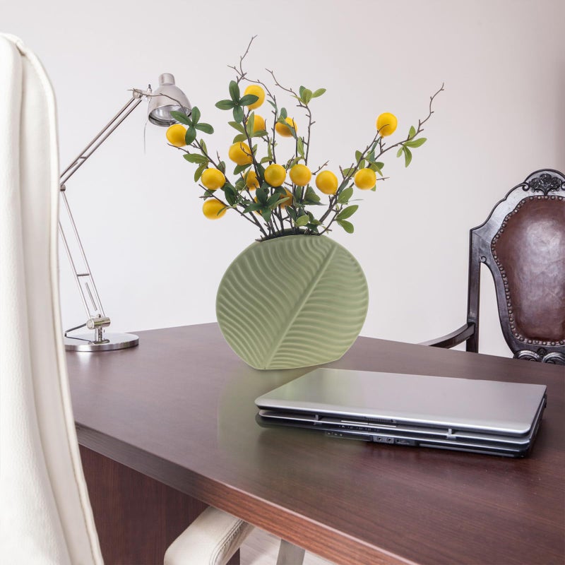 Woration 19.3inch Simulation Artificial Lemon Branches Fake Fruit Yellow Decoration for Home DIY Flower Arrangement Photography Props 5PCS - Image 4