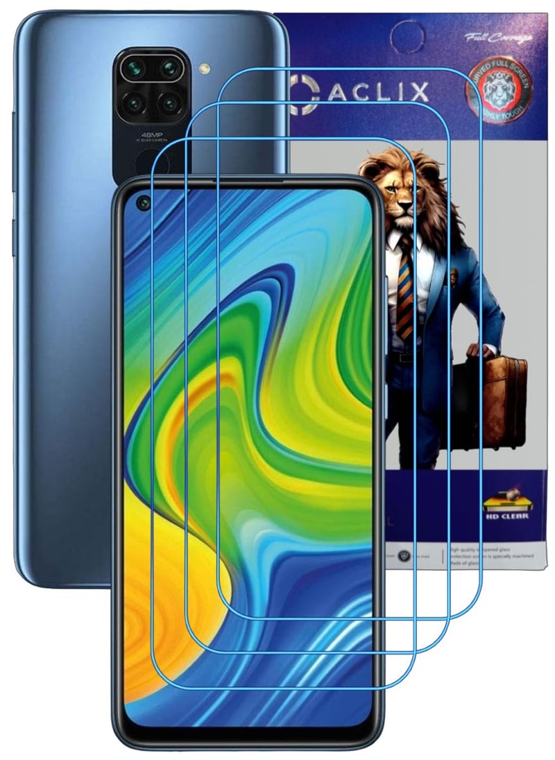 ACLIX 3 Pieces Antistatic ESD Dustproof Premium Quality High Definition Clear Tempered Glass Screen Protector Designed For Xiaomi Redmi Note 9 - Image 1