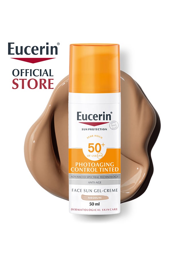 يوسيرين كريم جل ملون للتحكم في الشيخوخة، متوسط ​​عامل حماية من الشمس SPF50+ برتقالي، 50 مل برتقالي 50ملليلتر - Image 1