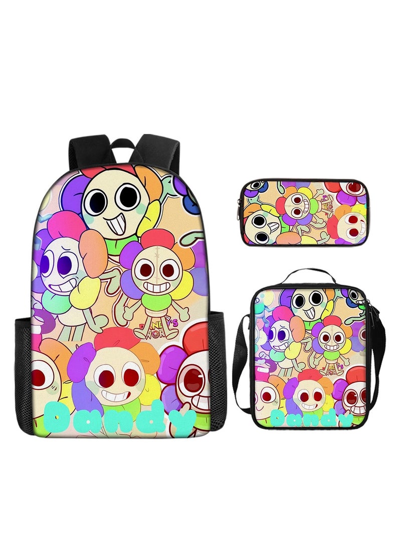 Backpacker 3D Dandy's World Print School Backpack Backpack 29*16*42CM + Shoulder Bag 19*6*23CM + Pen Bag 24*7*11CM Three-piece Set - Image 1