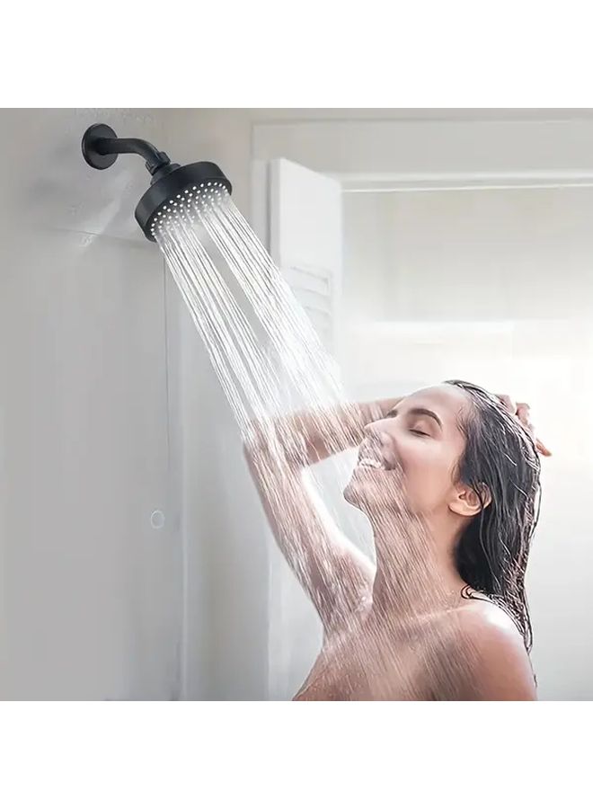 Black Stainless Steel Rectangular Rain Shower Head Floor Mounted Easy Installation - Image 2