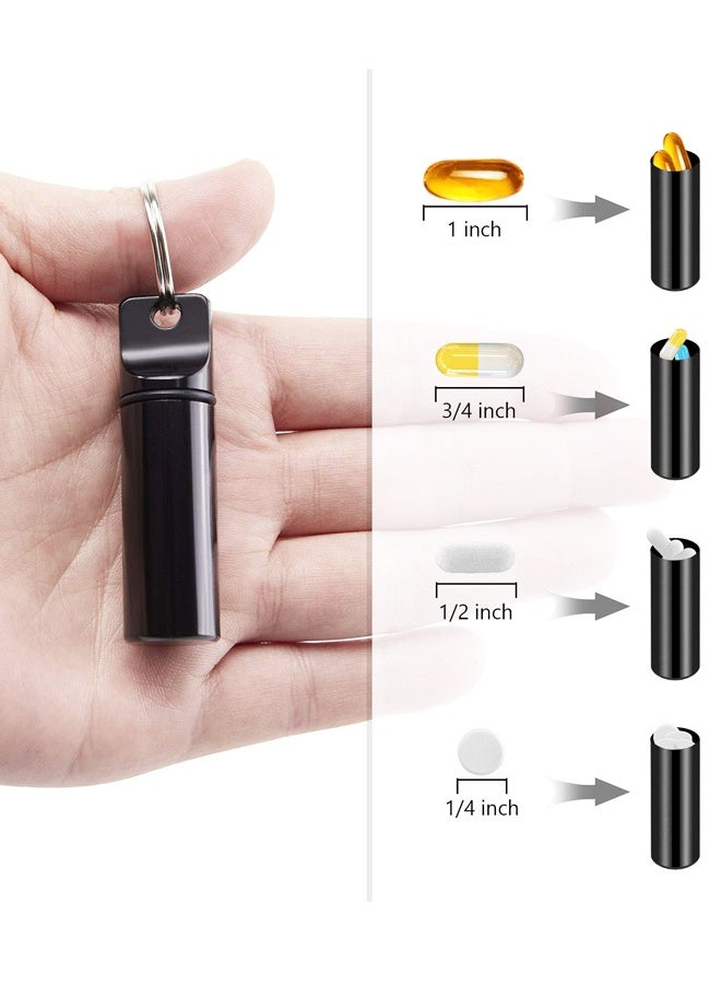 2 Pack Small Pocket Pill Box Keychain, Portable Mini Aluminium Alloy Pill Organizer Case Container for Purse,for Outdoor Camping Travel - Image 4