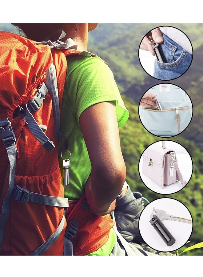 2 Pack Small Pocket Pill Box Keychain, Portable Mini Aluminium Alloy Pill Organizer Case Container for Purse,for Outdoor Camping Travel - Image 5