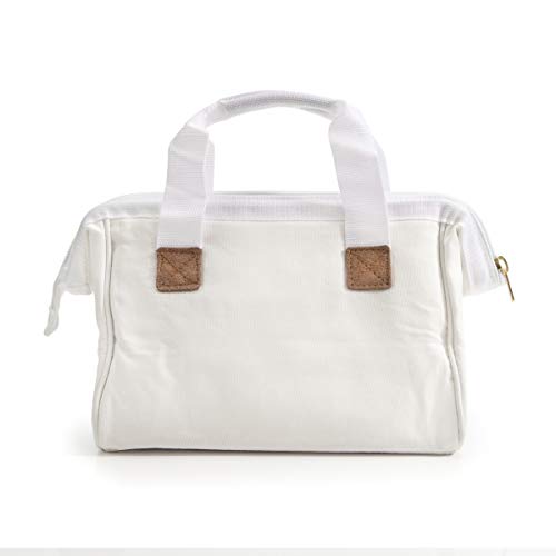 Dickies 12-Inch Durable Canvas Work Bag for Painters, Carpenters, and Builders, Heavy-Duty Zipper, Reinforced Handles, White - Image 2