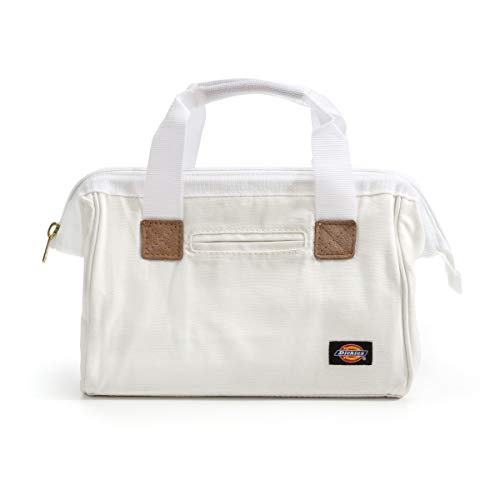 Dickies 12-Inch Durable Canvas Work Bag for Painters, Carpenters, and Builders, Heavy-Duty Zipper, Reinforced Handles, White - Image 1