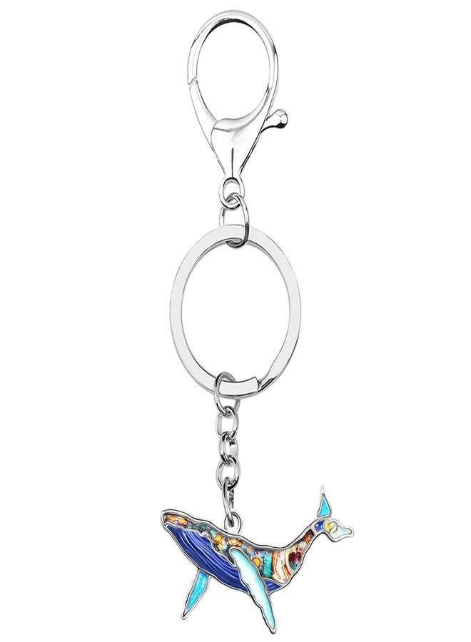 DALANE Enamel Alloy Whale Keychains Ocean Fish Bag Key Ring Novelty Jewelry Gifts for Women Girls Kids Charms (Blue) - Image 4