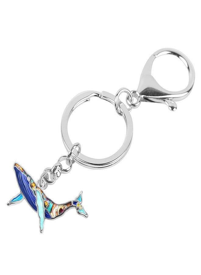 DALANE Enamel Alloy Whale Keychains Ocean Fish Bag Key Ring Novelty Jewelry Gifts for Women Girls Kids Charms (Blue) - Image 3