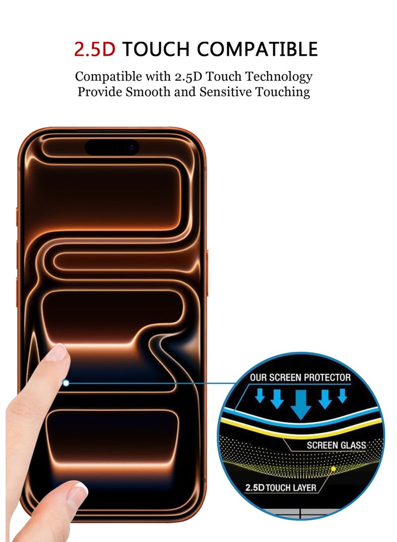 2 Pack Apple iPhone 17 Pro Privacy Invisible Shield Tempered Glass Full Glue Screen Protector |Premium Edge to Edge Anti Spy Privacy Tempered Glass For with Easy Installation Kit - Privacy Glass - Image 5