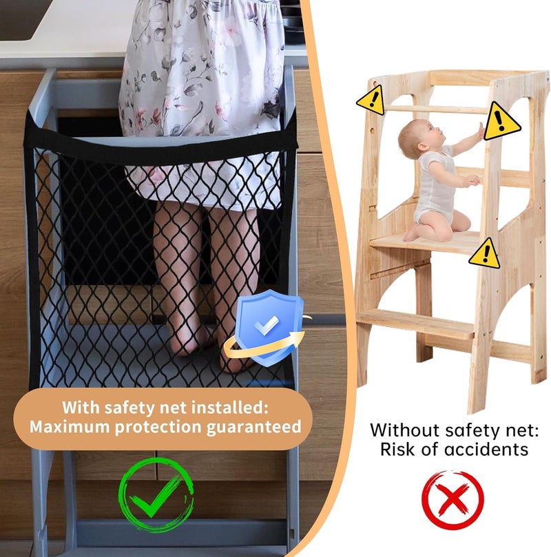 LONTCS Toddler Safety NetToddler Safety Net for Enhanced Safety and ConvenienceDoubleLayer Design with Storage Enhanced Safety for Kids Kitchen Play  Activities - Image 4