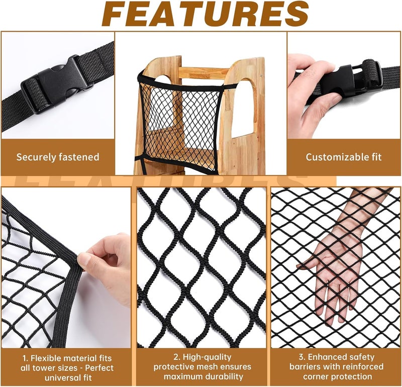 LONTCS Toddler Safety NetToddler Safety Net for Enhanced Safety and ConvenienceDoubleLayer Design with Storage Enhanced Safety for Kids Kitchen Play  Activities - Image 3