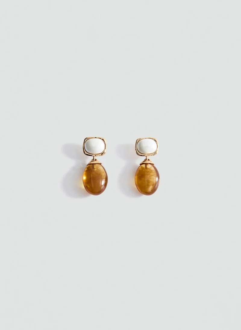 MANGO Resin pendant earrings