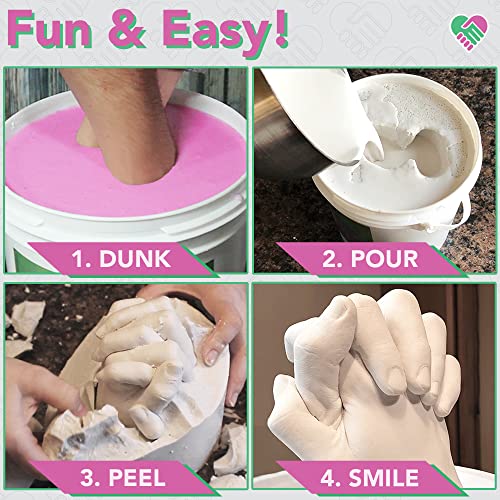 Luna Bean XL Family Hand Casting Kit – Extra Large Hand Mold Kit for Families, Casts Up to 6 Hands – Unique Family Gifts Ideas, Parents, Grandparents & Keepsake Memorial - Image 5