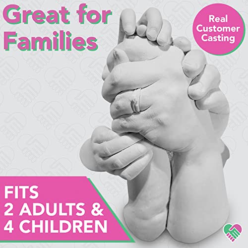 Luna Bean XL Family Hand Casting Kit – Extra Large Hand Mold Kit for Families, Casts Up to 6 Hands – Unique Family Gifts Ideas, Parents, Grandparents & Keepsake Memorial - Image 4