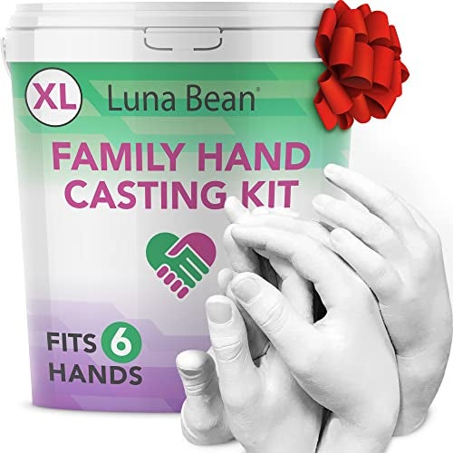 Luna Bean XL Family Hand Casting Kit – Extra Large Hand Mold Kit for Families, Casts Up to 6 Hands – Unique Family Gifts Ideas, Parents, Grandparents & Keepsake Memorial - Image 1