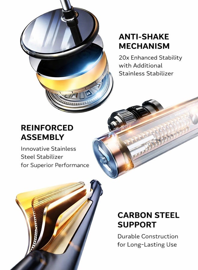 سيسلي حامل جوال مكتبي قابل للتمديد قوي التحمل، حامل تلسكوبي متعدد الزوايا، طول عند الطي 20cm وارتفاع حتى 30cm، قاعدة معدنية ثابتة ضد الانقلاب، تبديل عمودي/أفقي بضغطة واحدة، متوافق مع أغلب الهواتف والأجهزة اللوحية الصغيرة، أسود - Image 3