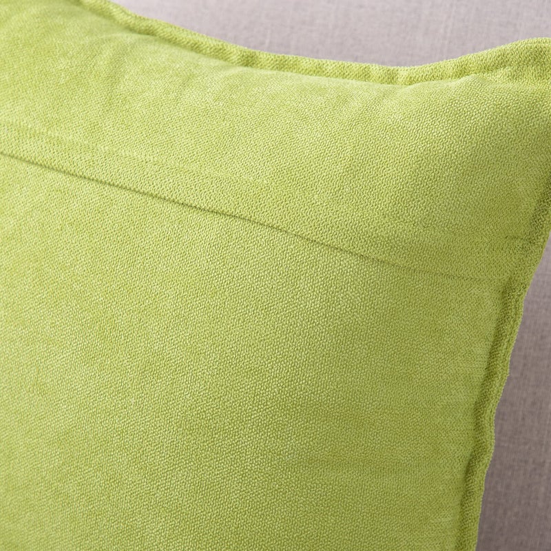 MADIZZ MADIZZ Set of 2 Short Chenille Throw Pillow Covers 16x16 Inch Green Soft Decorative Cushion Cover for Sofa Bedroom Pillow Shell  - Image 2