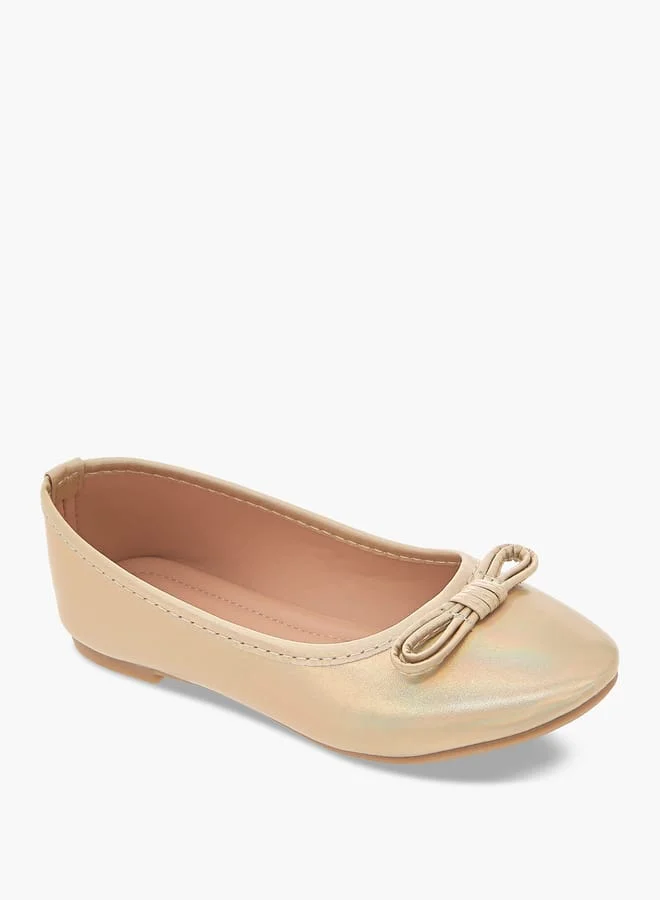 Flora Bella By Shoexpress Girls Bow Detail Slip-On Ballerina Shoes
