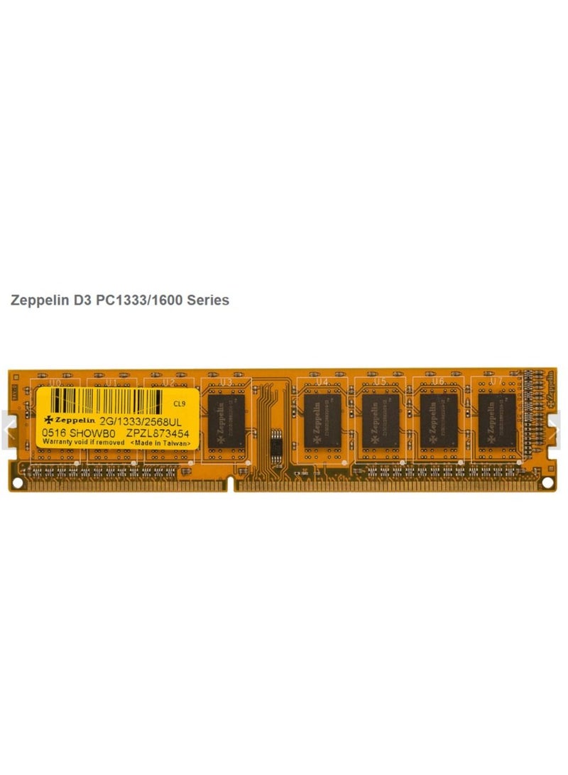 Zeppelin DESKTOP  MEMORY MODULES  DDR3 8GB PC1600MHz. 