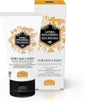 HELAN كريم اليدين والأظافر هيلان لينا دولشيزا مع زبدة الشيا العضوية وشمع النحل وزيت اللوز الحلو كريم مغذي للبشرة الناعمة مع تأثير مرطب ومنظف للبشرة مصنوع في إيطاليا 75 مل - Image 1