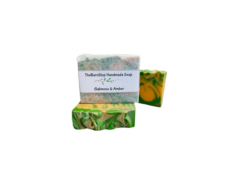 Oakmoss Amber Bar Soap Handmade Natural Soap with Shea Butter Olive Oil Unisex Earthy Scent Perfect Gift Idea AllNatural Homemade Soap