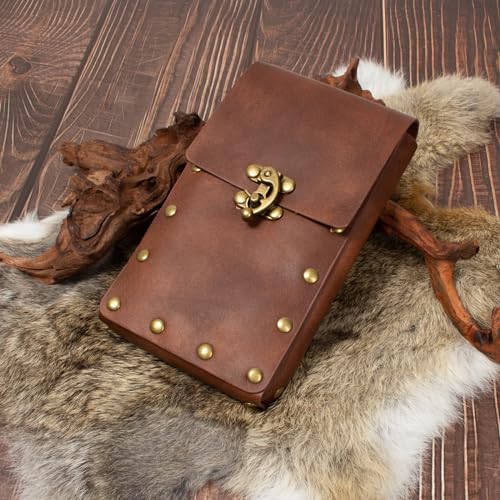 KOTORA Renaissance Belt Pouch Coin Purse Skirt Hike Set Medieval Festival Costume Halloween Accessories Casual Fanny Pack Waist Bag (1-Brown) - Image 5
