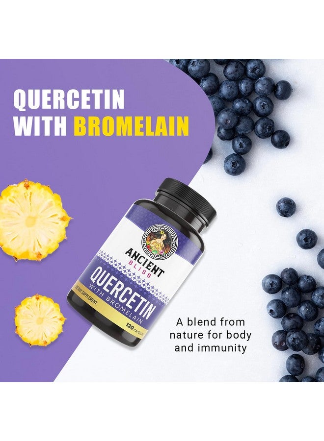 Ancient Bliss Quercetin with Bromelain | Quercetin 1000mg Bromelain 200mg per Serving | Supports Immune System, Joint Health, Respiratory Health & Overall Well-Being - 120 Capsules - Image 2
