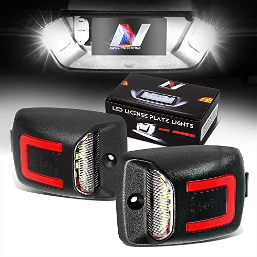 NUVISION LIGHTING NVL-LPL-005 Pair of White/Red LED Lighting License Plate Lights Compatible with 2005-2015 Tacoma / 2000-2013 Tundra - Image 1