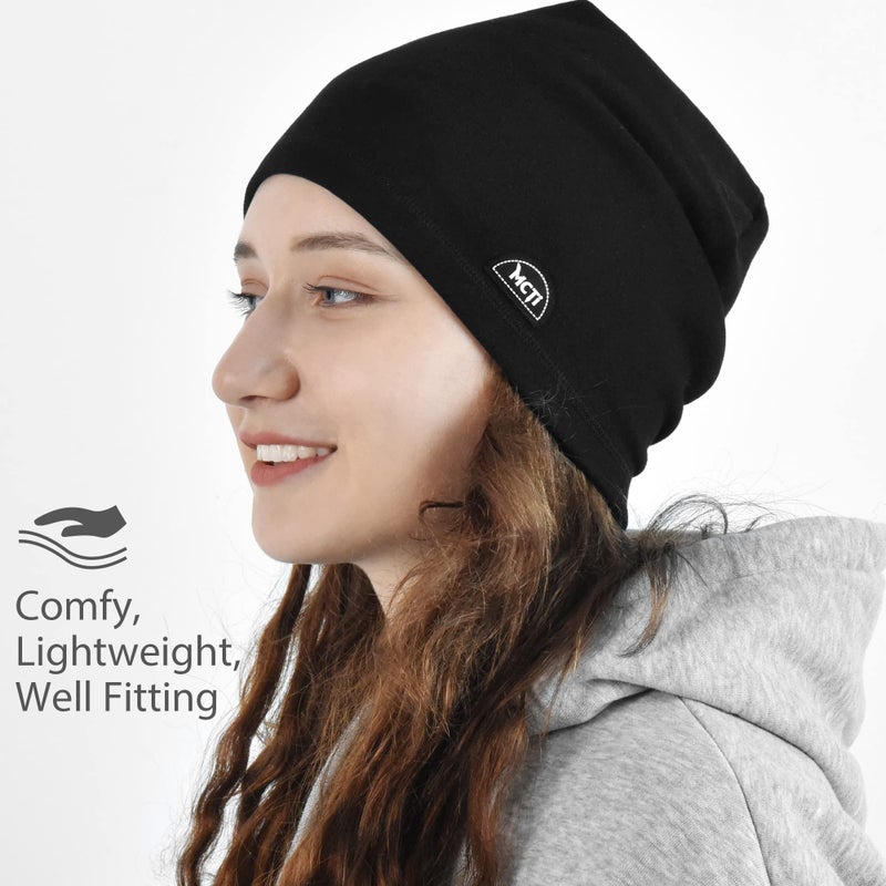MCTi Slouchy Beanie for Men Women, Winter Warm Stretchy Skull Cap Hat Lightweight for Running Cycling - Image 3