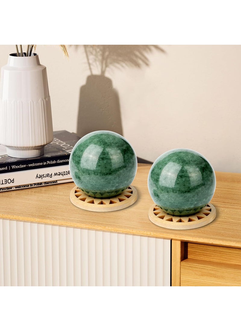 gemshan gemshan Baoding BallsHand Exercise ToolJade Chinese Health Balls for Hand Therapy Exercise and Stress Relief Dark Geen  - Image 5