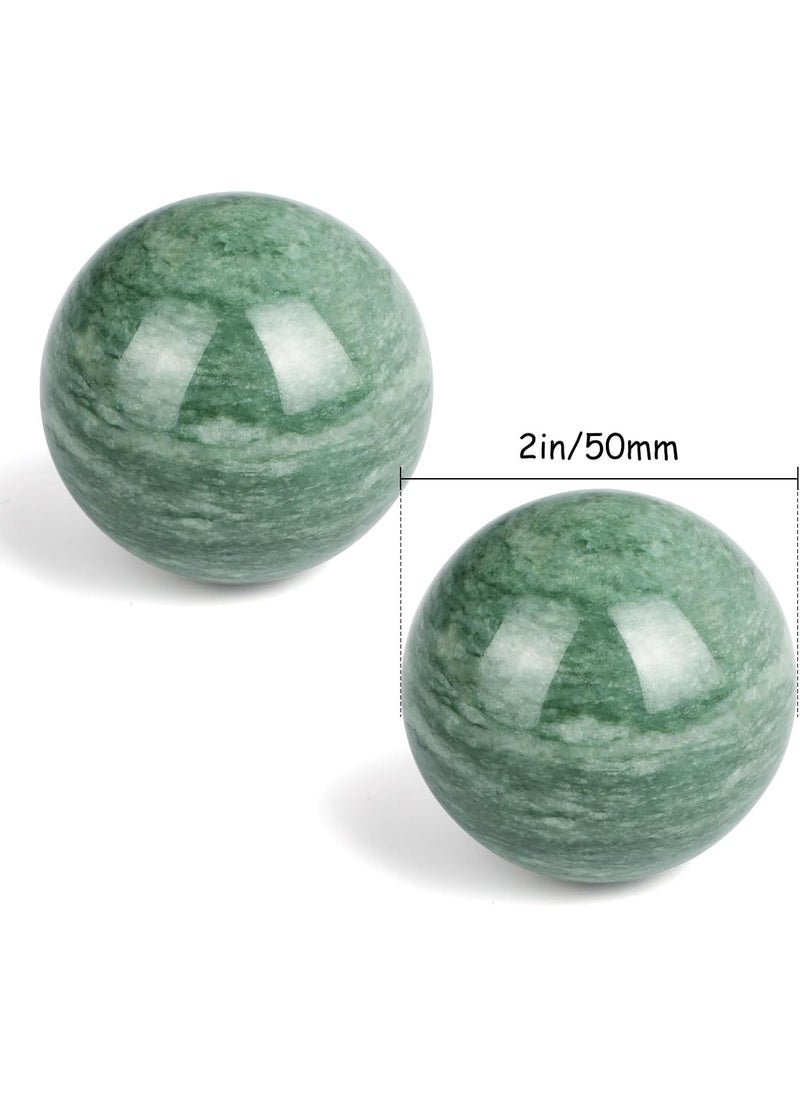 gemshan gemshan Baoding BallsHand Exercise ToolJade Chinese Health Balls for Hand Therapy Exercise and Stress Relief Dark Geen  - Image 2