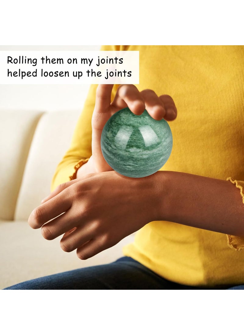 gemshan gemshan Baoding BallsHand Exercise ToolJade Chinese Health Balls for Hand Therapy Exercise and Stress Relief Dark Geen  - Image 4