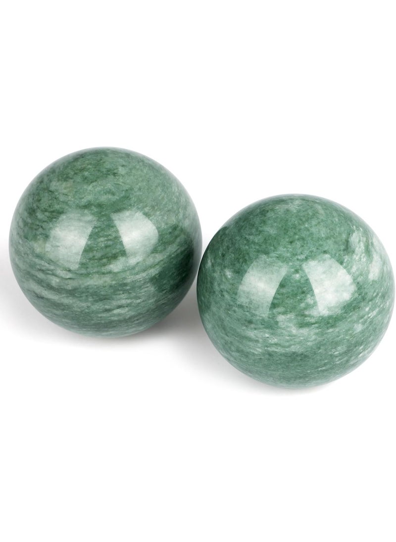 gemshan gemshan Baoding BallsHand Exercise ToolJade Chinese Health Balls for Hand Therapy Exercise and Stress Relief Dark Geen  - Image 1