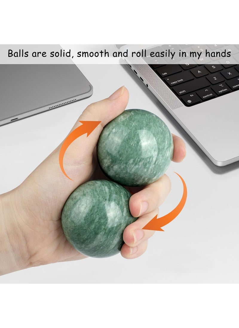 gemshan gemshan Baoding BallsHand Exercise ToolJade Chinese Health Balls for Hand Therapy Exercise and Stress Relief Dark Geen  - Image 3