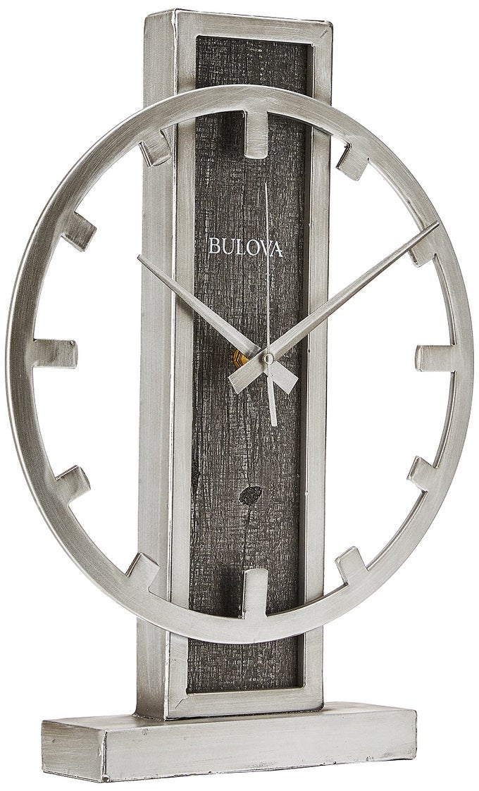 B1864 STREAK TABLETOP CLOCK AGED SILVERTONE 263 X 12 X 16