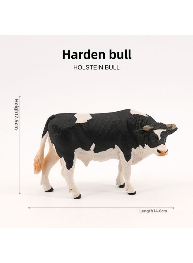 Simulation Wild Animal Model Bull Cow Cow Solid Static Farm Children's Cognitive Toy Ornaments Hand-Color:PL127-359 Simmental Bull - Image 4