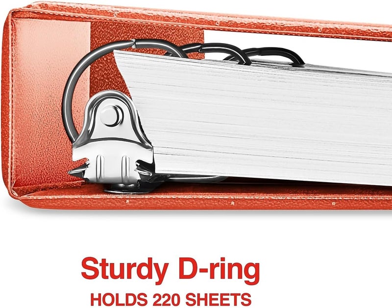 Staples Standard 1-Inch 3-Ring View Binder Orange - Image 3