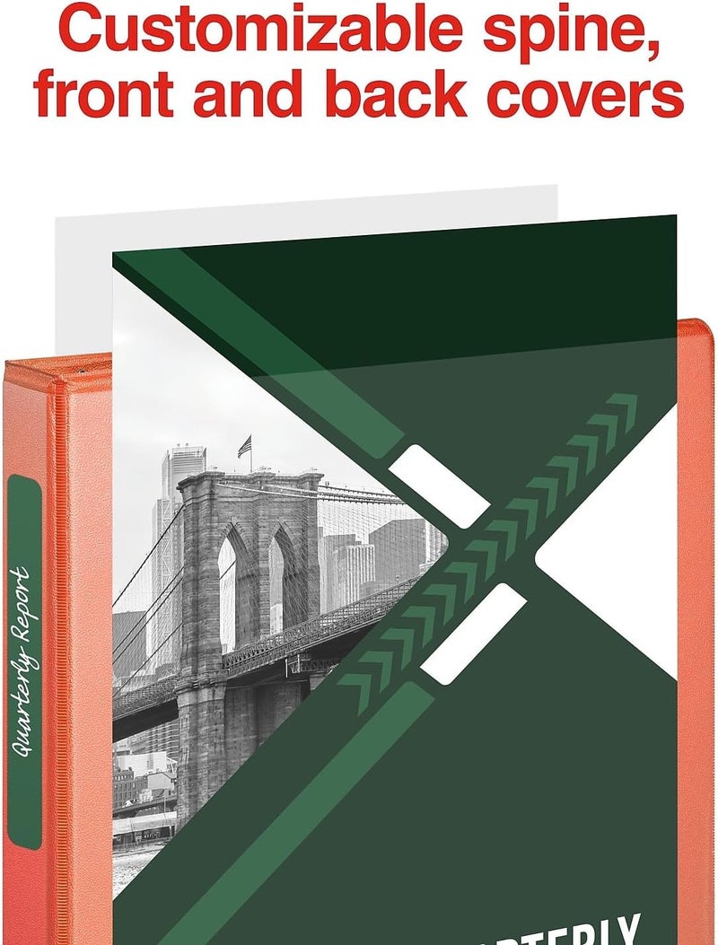 Staples Standard 1-Inch 3-Ring View Binder Orange - Image 5