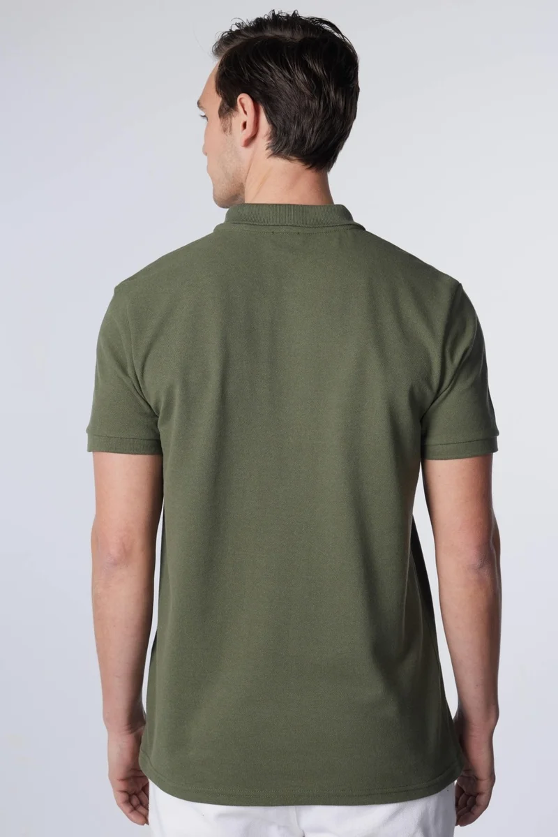 تودورس Men's Slim Fit Narrow Cut Cotton Soft Textured Cool Keeping Fabric Plain Pique Khaki Polo Collar T-Shirt